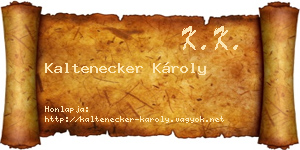Kaltenecker Károly névjegykártya